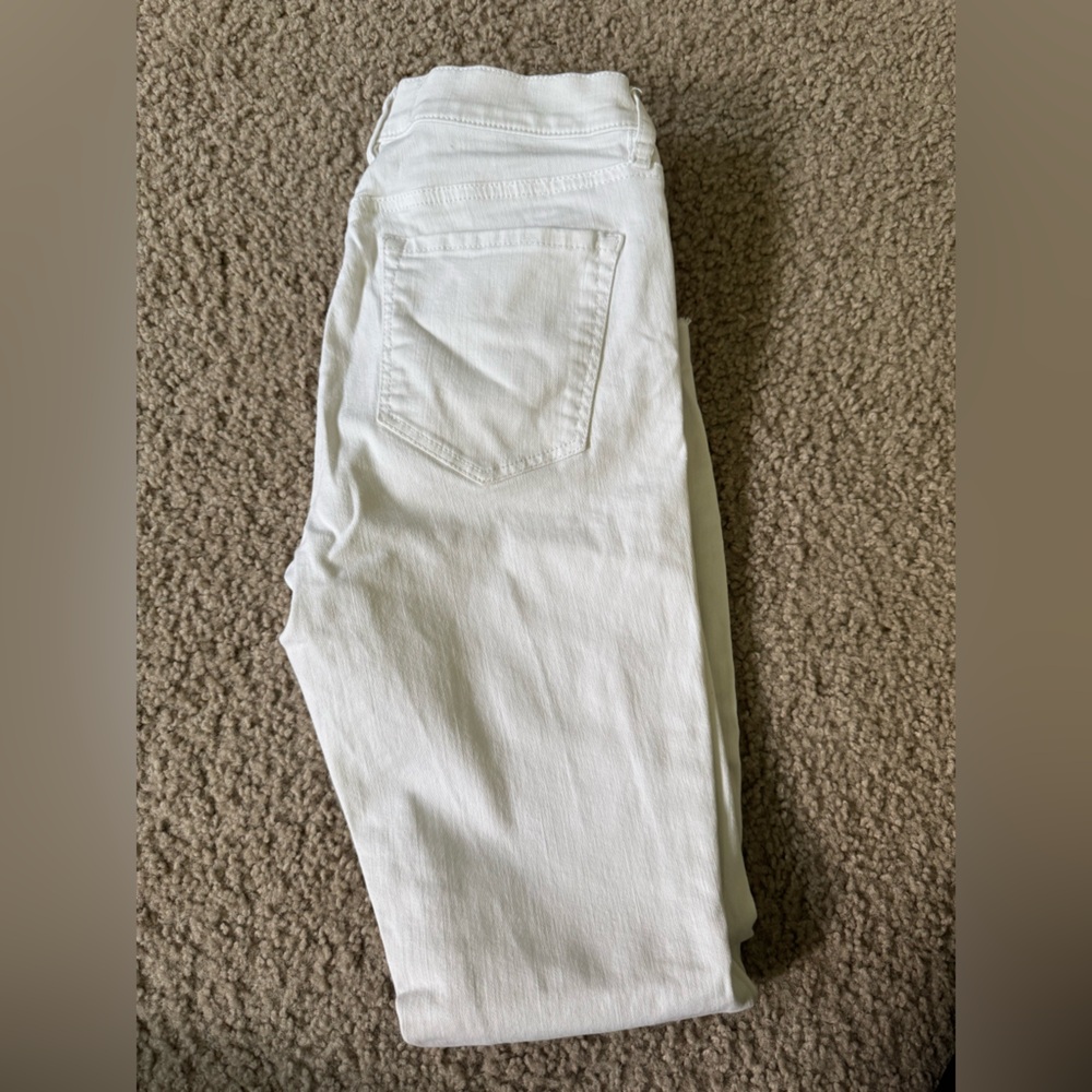 LOFT High Rise Modern Skinny White Jeans